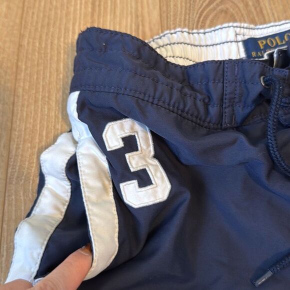 boys polo ralph lauren blue and white #3 swim trunk size small (8) - Picture 4 of 10